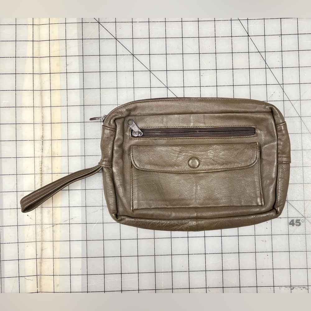 Brown Leather Clutch Bag